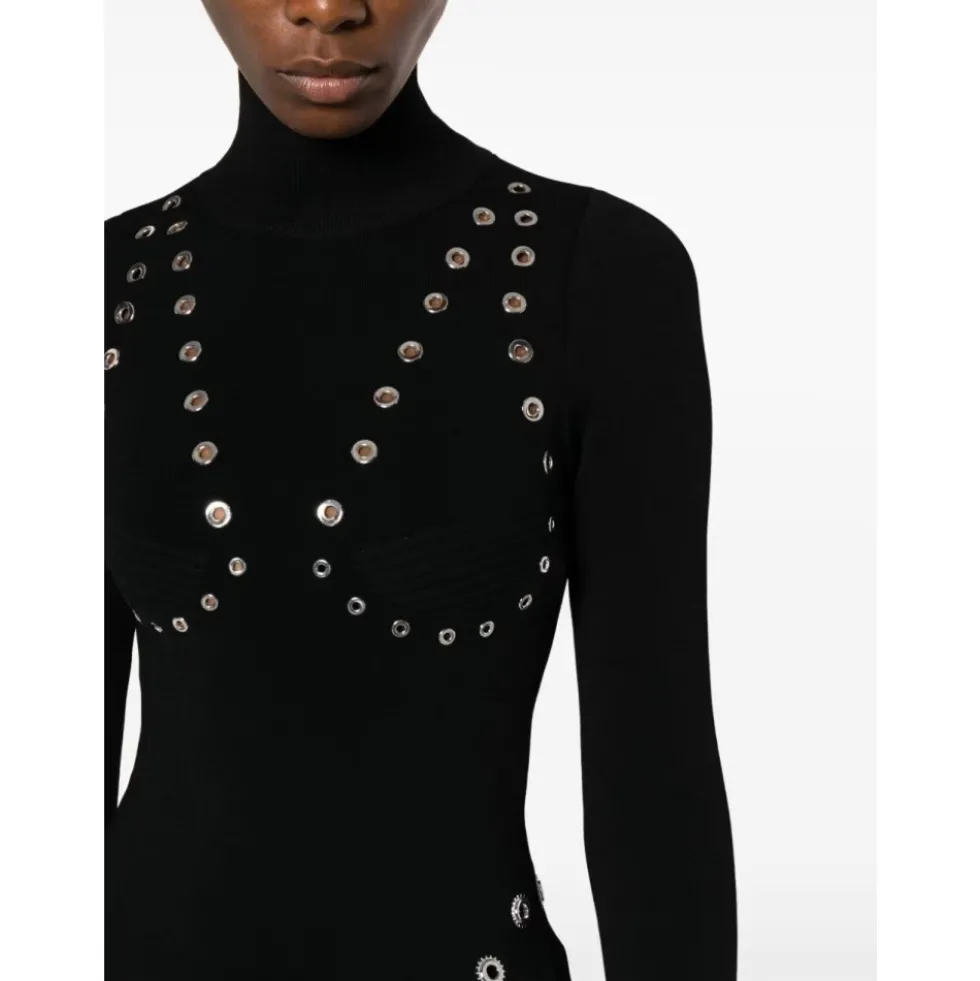 Viskose sweater med høj hals