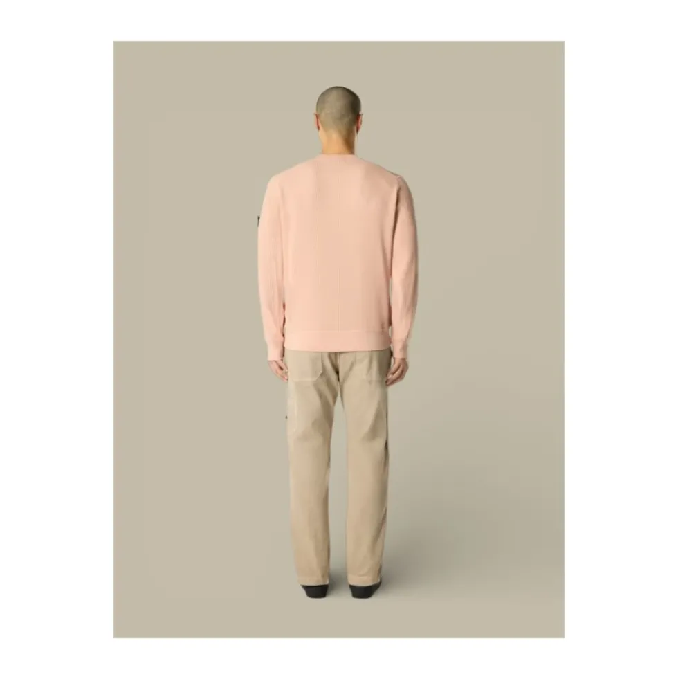 Waffle Cotton Crewneck Sweatshirt
