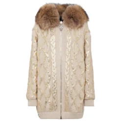 Wool & Foil Lurex Zip Cardigan