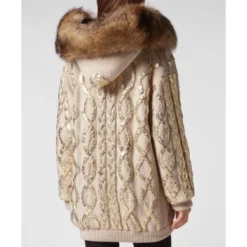 Wool & Foil Lurex Zip Cardigan