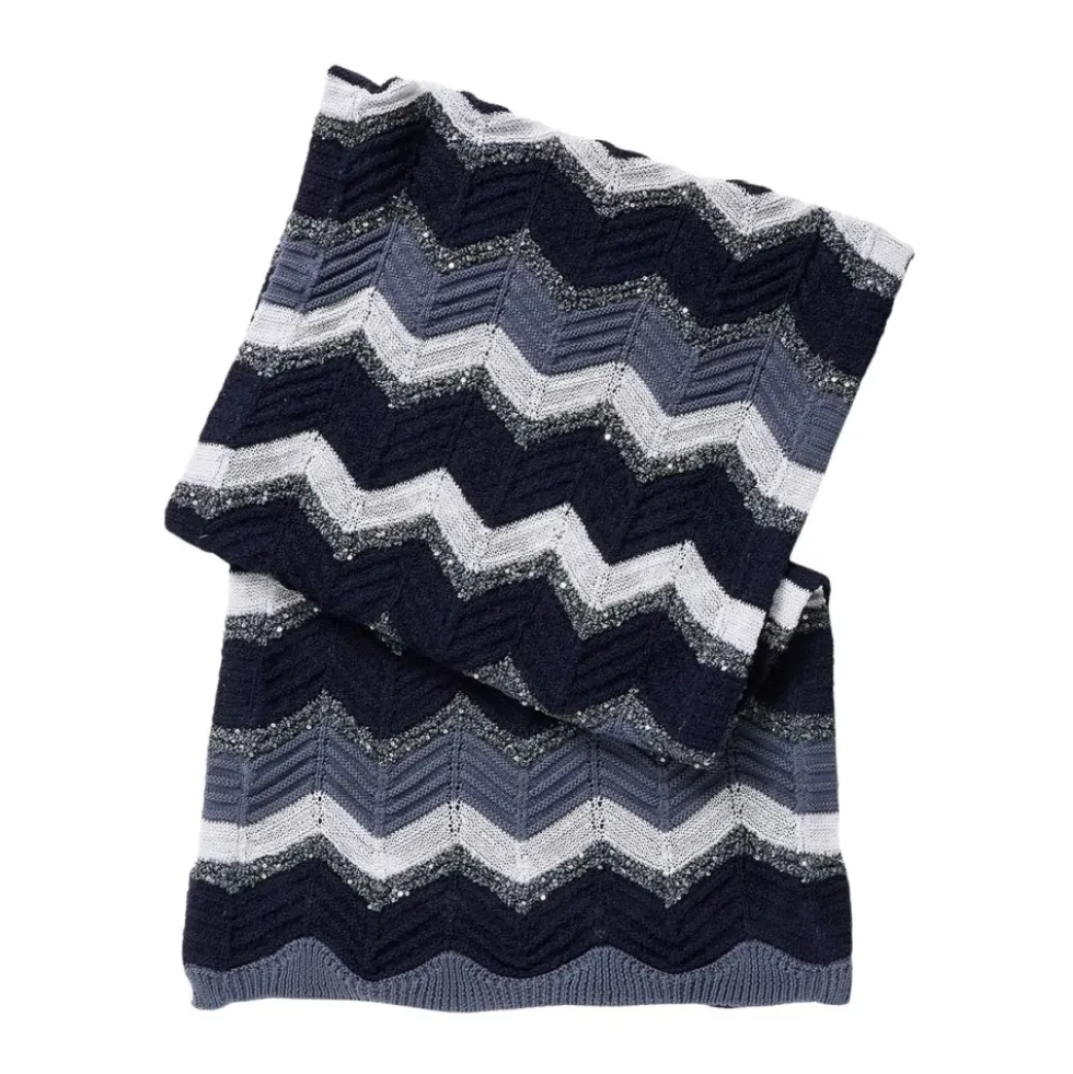 Zig Zag Paillettes Scarf 40x200