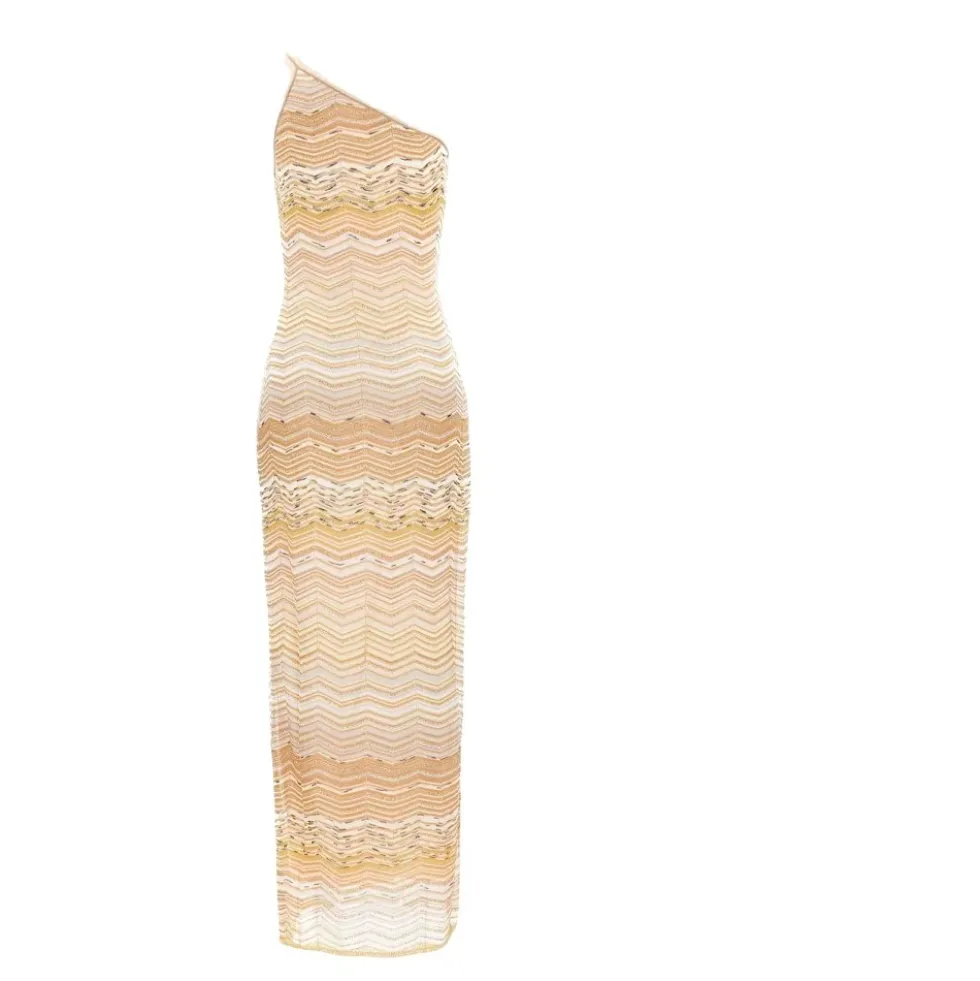 Zigzag Sequined Lamé Maxikjole