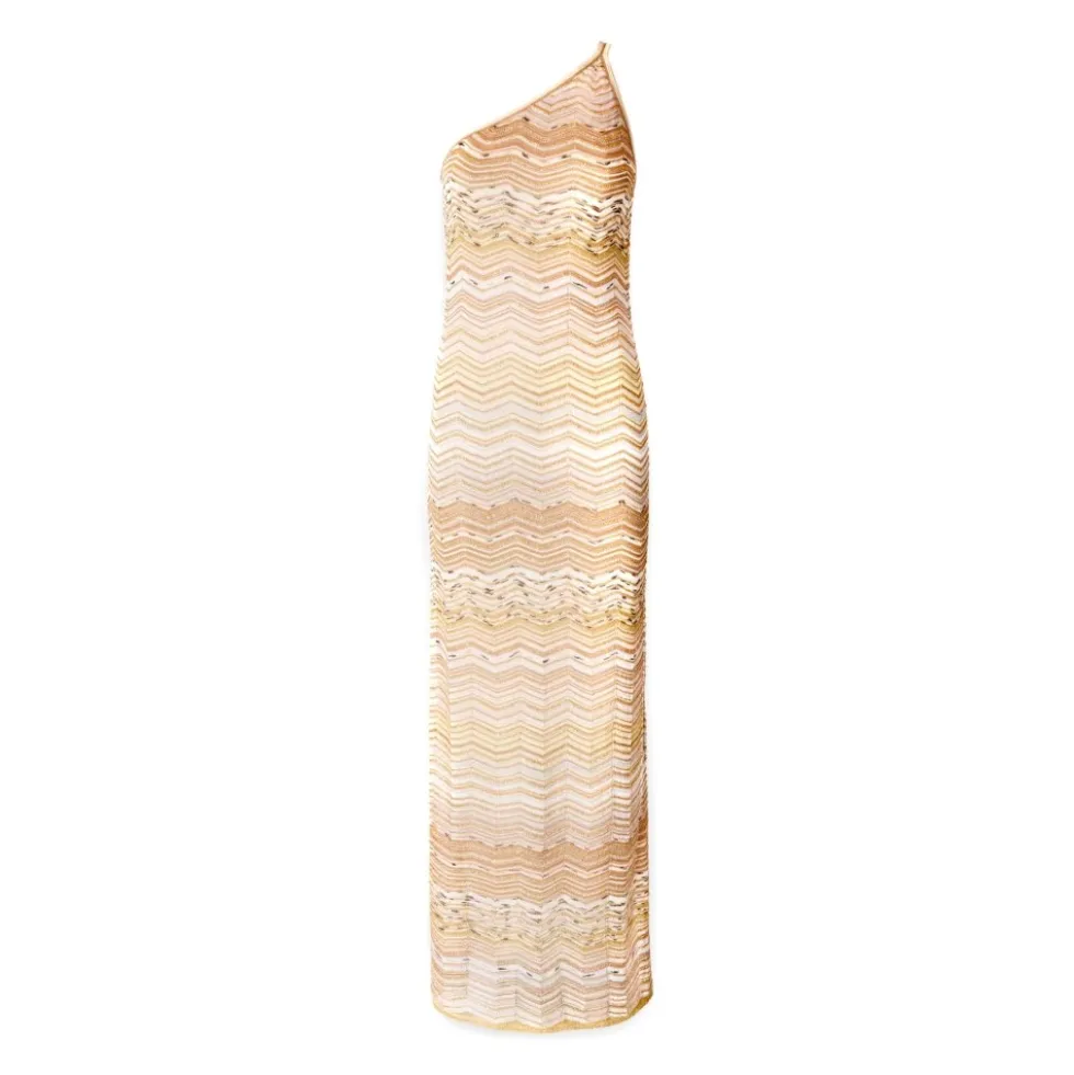 Zigzag Sequined Lamé Maxikjole