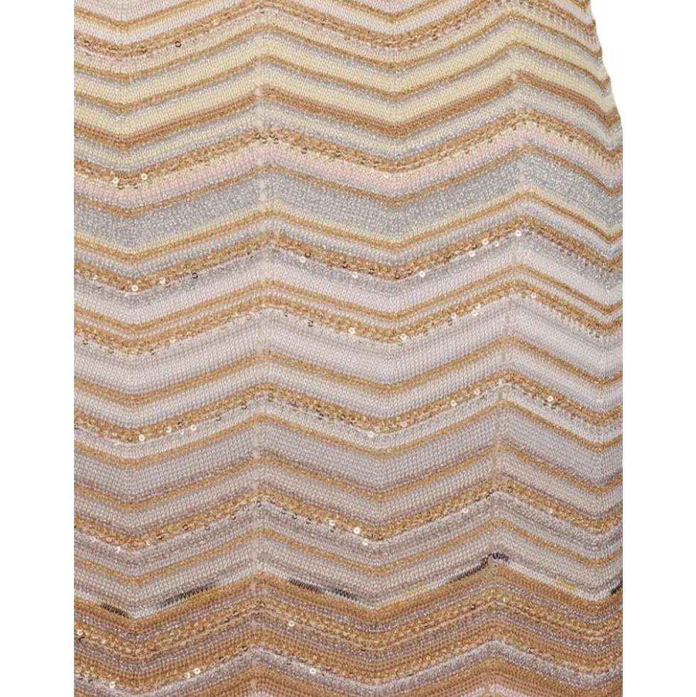 Zigzag Sequined Lamé Maxikjole